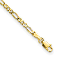 Load image into Gallery viewer, 10k 2.5mm Semi-Solid Figaro Chain
