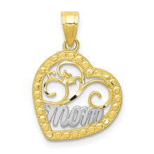 Load image into Gallery viewer, 10K &amp; Rhodium MOM Heart Charm
