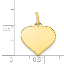Load image into Gallery viewer, 10k .013 Gauge Heart Disc Charm
