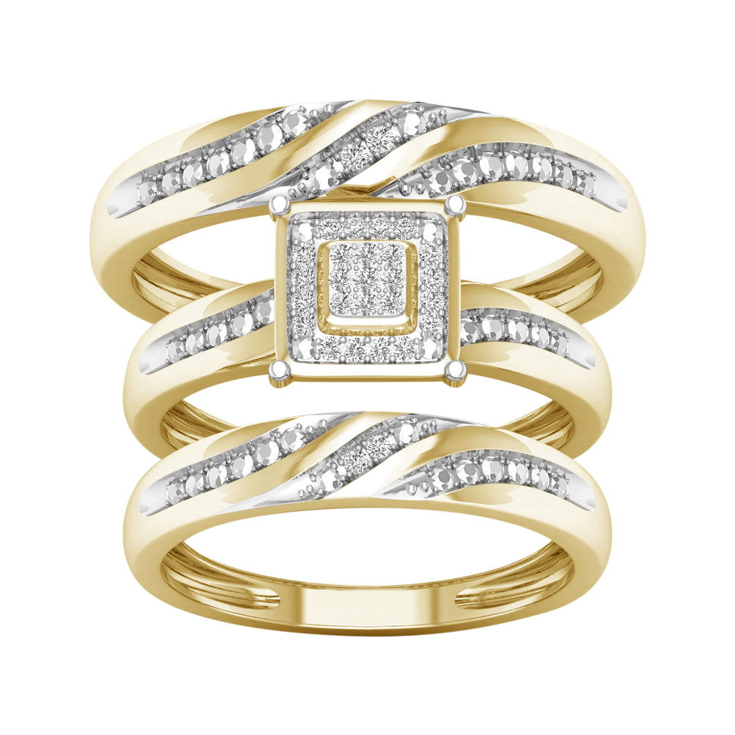 10K 0.07CT DIAM TRIO SET