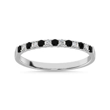 Load image into Gallery viewer, 14K White Gold 1/5 Ct.tw Alternate White &amp; Black Diamond Machine Band
