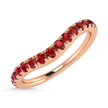 Load image into Gallery viewer, 14K Rose Gold 1/3 Ct.Tw. Ruby Curve Band
