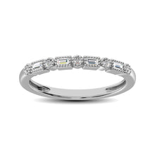 Load image into Gallery viewer, 14K White Gold 1/10 Ct.tw Round and Tapper Diamond Band Ring
