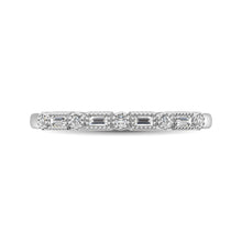 Load image into Gallery viewer, 14K White Gold 1/10 Ct.tw Round and Tapper Diamond Band Ring
