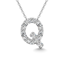 Load image into Gallery viewer, Diamond 1/6 Ct.Tw. Letter Q Pendant in 14K White Gold
