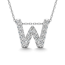 Load image into Gallery viewer, Diamond 1/6 Ct.Tw. Letter W Pendant in 14K White Gold
