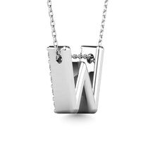 Load image into Gallery viewer, Diamond 1/6 Ct.Tw. Letter W Pendant in 14K White Gold
