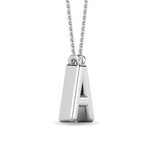 Load image into Gallery viewer, Diamond 1/20 Ct.Tw. Letter A Pendant in 10K White Gold
