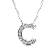 Load image into Gallery viewer, Diamond 1/20 Ct.Tw. Letter C Pendant in 10K White Gold
