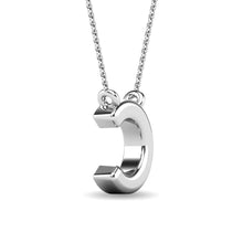 Load image into Gallery viewer, Diamond 1/20 Ct.Tw. Letter C Pendant in 10K White Gold
