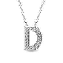 Load image into Gallery viewer, Diamond 1/20 Ct.Tw. Letter D Pendant in 10K White Gold
