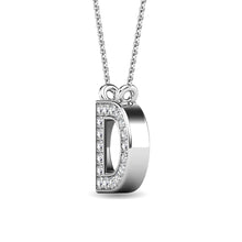 Load image into Gallery viewer, Diamond 1/20 Ct.Tw. Letter D Pendant in 10K White Gold
