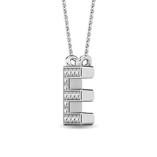 Load image into Gallery viewer, Diamond 1/20 Ct.Tw. Letter E Pendant in 10K White Gold
