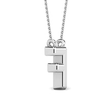 Load image into Gallery viewer, Diamond 1/20 Ct.Tw. Letter F Pendant in 10K White Gold
