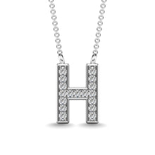 Load image into Gallery viewer, Diamond 1/20 Ct.Tw. Letter H Pendant in 10K White Gold
