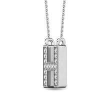 Load image into Gallery viewer, Diamond 1/20 Ct.Tw. Letter H Pendant in 10K White Gold
