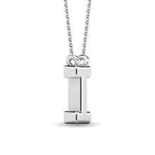 Load image into Gallery viewer, Diamond 1/20 Ct.Tw. Letter I Pendant in 10K White Gold
