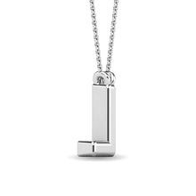 Load image into Gallery viewer, Diamond 1/20 Ct.Tw. Letter L Pendant in 10K White Gold
