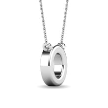 Load image into Gallery viewer, Diamond 1/20 Ct.Tw. Letter O Pendant in 10K White Gold
