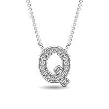 Load image into Gallery viewer, Diamond 1/20 Ct.Tw. Letter Q Pendant in 10K White Gold
