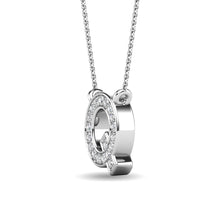 Load image into Gallery viewer, Diamond 1/20 Ct.Tw. Letter Q Pendant in 10K White Gold
