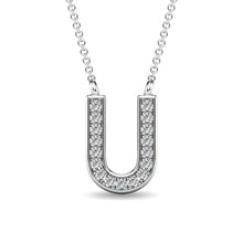 Load image into Gallery viewer, Diamond 1/20 Ct.Tw. Letter U Pendant in 10K White Gold
