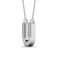 Load image into Gallery viewer, Diamond 1/20 Ct.Tw. Letter U Pendant in 10K White Gold
