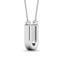 Load image into Gallery viewer, Diamond 1/20 Ct.Tw. Letter U Pendant in 10K White Gold

