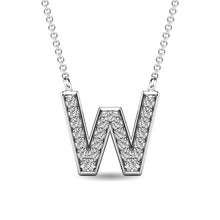 Load image into Gallery viewer, Diamond 1/20 Ct.Tw. Letter W Pendant in 10K White Gold
