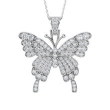Load image into Gallery viewer, Diamond 1 Ct.Tw. Butterfly Pendant in 10K White Gold
