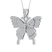 Load image into Gallery viewer, Diamond 1 Ct.Tw. Butterfly Pendant in 10K White Gold
