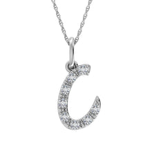 Load image into Gallery viewer, Diamond 1/8 Ct.Tw. Letter C Pendant in 10K White Gold
