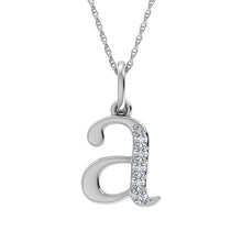 Load image into Gallery viewer, Diamond 1/20 Ct.Tw. Letter A Pendant in 10K White Gold
