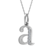 Load image into Gallery viewer, Diamond 1/20 Ct.Tw. Letter A Pendant in 10K White Gold
