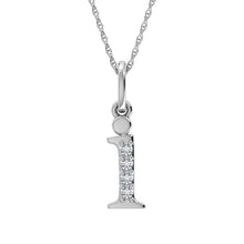Load image into Gallery viewer, Diamond 1/20 Ct.Tw. Letter I Pendant in 10K White Gold
