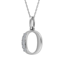 Load image into Gallery viewer, Diamond 1/20 Ct.Tw. Letter O Pendant in 10K White Gold
