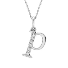 Load image into Gallery viewer, Diamond 1/20 Ct.Tw. Letter P Pendant in 10K White Gold
