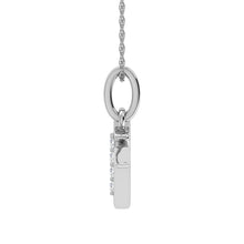 Load image into Gallery viewer, Diamond 1/20 Ct.Tw. Letter V Pendant in 10K White Gold
