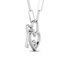 Load image into Gallery viewer, Diamond 1/6 Ct.Tw. Lock and Key Pendant in 10K White Gold
