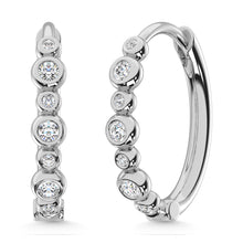 Load image into Gallery viewer, 14K White Gold Diamond 1/4 Ct.Tw. Hoop Earrings
