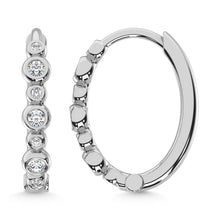 Load image into Gallery viewer, 14K White Gold Diamond 1/4 Ct.Tw. Hoop Earrings
