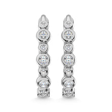 Load image into Gallery viewer, 14K White Gold Diamond 1/4 Ct.Tw. Hoop Earrings
