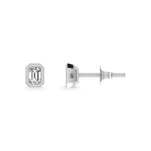 Load image into Gallery viewer, 14K White Gold Diamond 1/5 Ct. Tw. Emerald Stud Earrings
