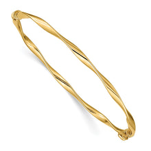 Load image into Gallery viewer, 14k Polished Twisted Hinged Bangle Bracelet

