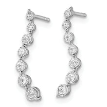 Load image into Gallery viewer, 14k White Gold Graduating Diamond Post Earrings
