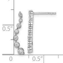 Load image into Gallery viewer, 14k White Gold Graduating Diamond Post Earrings
