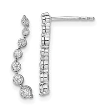 Load image into Gallery viewer, 14k White Gold Graduating Diamond Post Earrings
