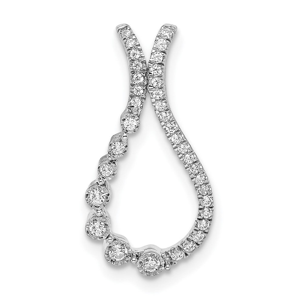 14k White Gold Diamond Chain Slide