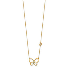 Load image into Gallery viewer, 14k Diamond Butterfly 18in Necklace
