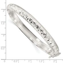 Load image into Gallery viewer, Sterling Silver Polished and D/C 7.25mm Hinged  Bangle
